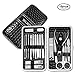 Manicure Pedicure Set, WLWQ 18 in 1 Stainless Steel Pedicure Kit Professional Nail Clippers Grooming Tools with Portable Leather Travel Case (Black)