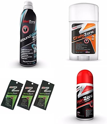 Triathlete Pain Relief Pack of ChafeZone, PainZone, BlisterZone and WoundWash - Ideal for Every Triathlon Bag
