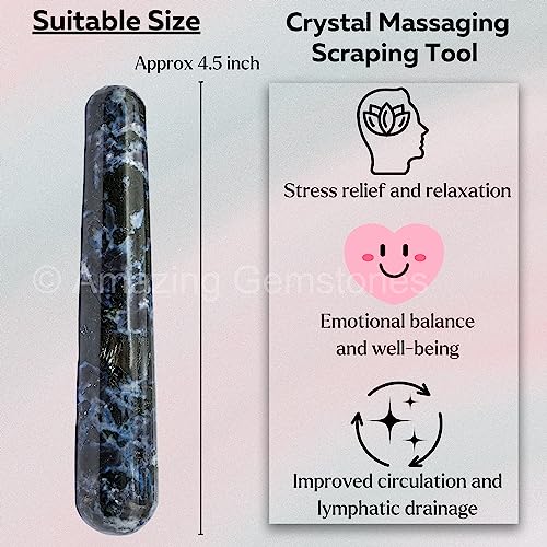 Indigo Gabbro Crystal Wand Massage Stick - Pelvic