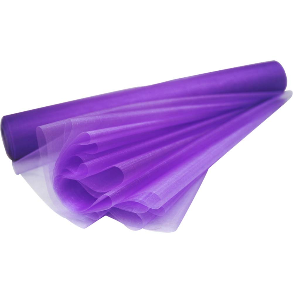 Time to Sparkle 2PCS 26M x 29cm Sheer Organza Roll Sash Fabric Table Runner Sashes Chair Cover Bows Swags Wedding Party (Amethyst)