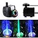 USCVIS Submersible Fountain Pump 210GPH (800L/H) Mini LED Color Fountain Pool Lights for Garden, Fish Tank, Indoor Fountain