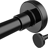 YASONIC Shower Curtain Rod 26-84 Inch, 1 Inch Diameter Tension Curtain Rods No Drilling, Black Shower Rods for Bathroom, Spri