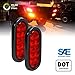 2pc 6" Red Oval LED Trailer Tail Light Kit [DOT FMVSS 108] [SAE S2TSI6P2] [Grommet & Plug Included] [IP67 Waterproof] [Stop Turn Tail] Trailer Brake Lights for Boat Trailer RV Trucks