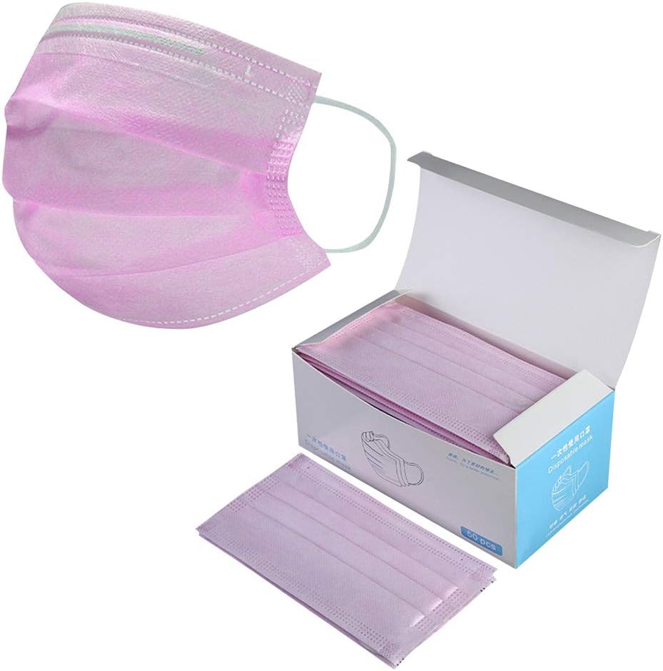 Peoplelovea Disposable 3-Ply Dustproof Face Cover Facial Protective Breathable Mouth Cover Set Anti-Dust Earloop Comfortable
