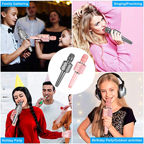 Aokeo K-1 Wireless Bluetooth Karaoke Microphone.Volume is Loud, Sound Quality is Clear. Suitable for Android/iPhone/PC, Party, Christmas Gift, Kids Christmas Gift, Kids Birthday Gift(Rose Gold) - Thumbnail 6