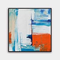 Framed Canvas Wall Art Abstract Color Painting Canvas Prints Home Artwork Decoration for Living Room,Bedroom - 16x16 inches