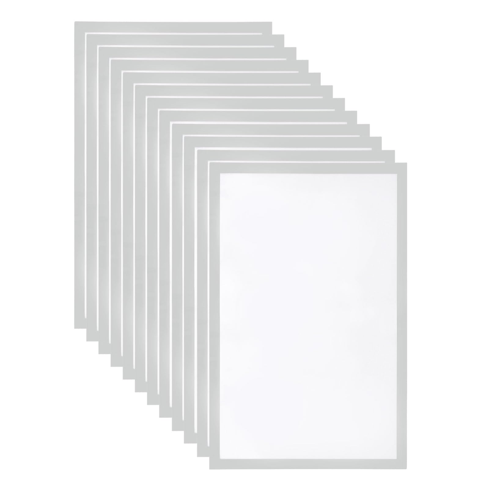 Photo 1 of MECCANIXITY 12pcs Self Adhesive Magnetic Poster Frame Wall Sign Holder, 11"x17" Magnetic Picture Frame Document Display Window Sign Wall Mount for Home Office Store Restaurant,Silver