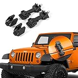 Black Hood Latch Rubber Catch Release Kit Fits 2007-2016 Jeep Wrangler TJ Includes Both Hood Catches G014JP