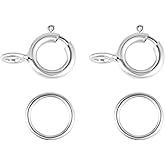 Lancharmed 40 PCS Necklace Bracelet Clasps and Closures with Open Jump Rings Set 5mm Spring Ring Jewelry Connectors for Jewelry Making (6mm Clasps Silver)
