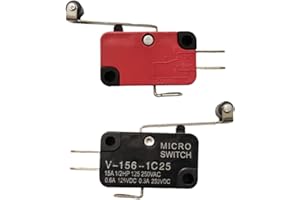 Szliyands 10Pcs Micro Limit Switch Long Hinge Roller Arm Switch for Arduino V-156-1C25