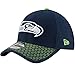 New Era Men's Seattle Seahawks 2017 Official NFL Sideline 39THIRTY Cap Navy/Lime Size Large/X-Large