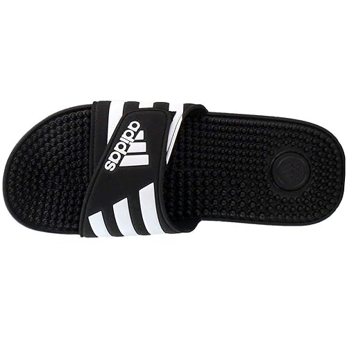 adidas Women's Adissage Slides Sandal, Black/White/Black, in