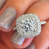 Cushion Cut 4A Zircon Engagement Wedding Ring Square Simulation Diamond Ring Double-Layer Zircon Ring 925 Sterling Silver Engagement Wedding Band Ring for Women s 7