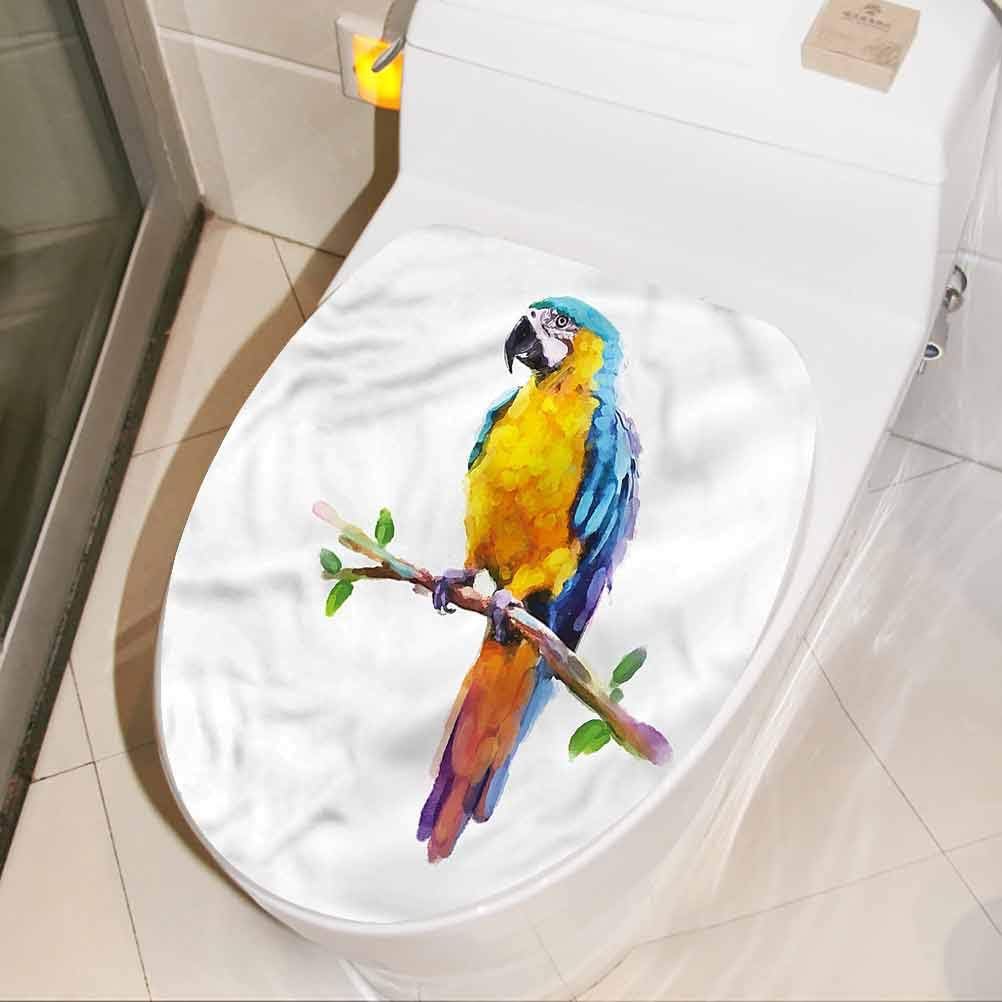 Toilet Decor Bird Jungle Nature Colorful Parrot Diy Toilet Seat Sticker Bathroom Sticker For Wall Door Toilet Seat 17 X 21 Inch Amazon Com