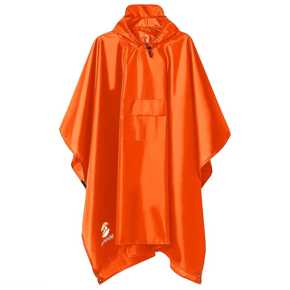 3-in-1 Multi-Functional Rain Poncho Adult 217 x 141cm Polyester Outdoor Rainwear - Waterproof Raincoat, Sunshade Tarp, Tent Ground Sheet Mat