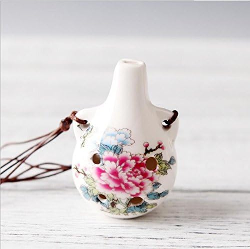 Upstudio 6 Hole Ocarina AC Tone Msical Instrument Necklace Pendant (Rich Peony)