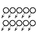 UltimateGifts 1-Inch Matte Metal Curtain Rings with Clips, 32-Pack, Black 