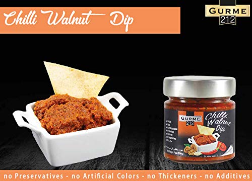 Gurme212 Chilli Walnut Dip Spread or Sauce, Non-GMO, No Additives 7 oz (2-pack)