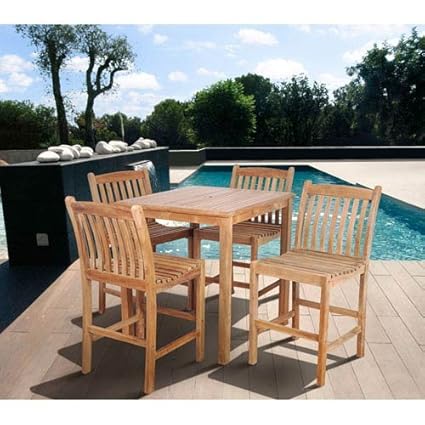 Amazon Com International Home Miami Eden 5 Piece Teak Square