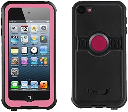 Waterproof Case for iPod 6/iPod 5, Focue Tech Waterproof Dropproof Shockproof Snowproof Dirtproof Dustproof Case Cover with Kickstand for Apple iPod Touch 6th/5th Generation (Pink)