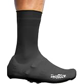 veloToze Tall Silicone Shoe Cover with Snaps - Covers Road Cycling Shoes - Waterproof, Windproof Reusable Boot-Style Overshoes for Bike Rides in Winter, Rain, Cold Weather Biking - for Men and Women