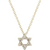 Gelin Diamond Star Of David Necklace | 14k Solid Gold Jewish Star Pendant for Women | Real Diamond Necklace, 0.08 ct., G Color, 18 inch Solid Gold Chain