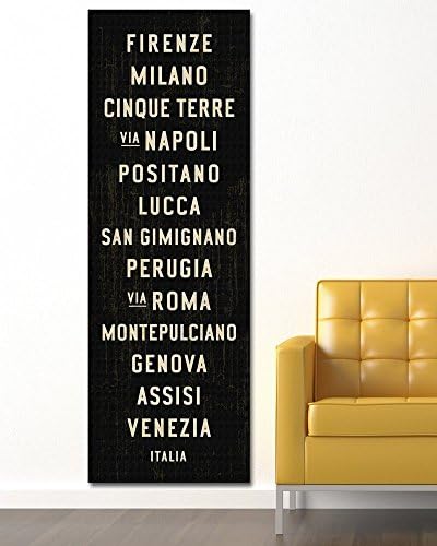 Italy Bus Scroll on Stretched Canvas. 20 x 60