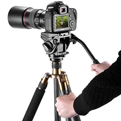 Neewer Video Camera Fluid Drag Head with Sliding Plate for DSLR Cameras, Camcorder, Monopod and