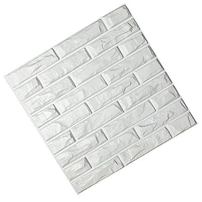 Art3d PVC 3D Wall Panels White Brick Wall Tiles, 19.7" x 19.7" (12 Pack)