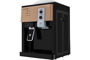 XIANIKOHO 5 Gallon Primo Water Cooler Dispenser Desktop Electric Hot and 8-15℃ Cold Water Cooler 3 Temperature Settings Water Dispenser Countertop for Home Office Coffee (Champagne Gold and Black)