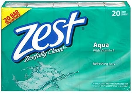 Zest Bar Soap Aqua 4oz Bar Soaps 20 Bars By Zest Amazon Ca Beauty