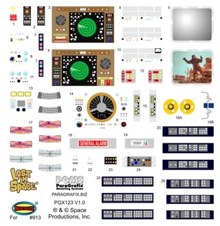 VCSHobbies Paragrafix - LOST IN SPACE JUPITER 2 DECAL SET FOR STOCK INTERIOR - PGX122