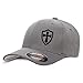 Dion Wear Crusader Cross Cap - Flex Fit Baseball Hats for Men (S/M Black on Grey)