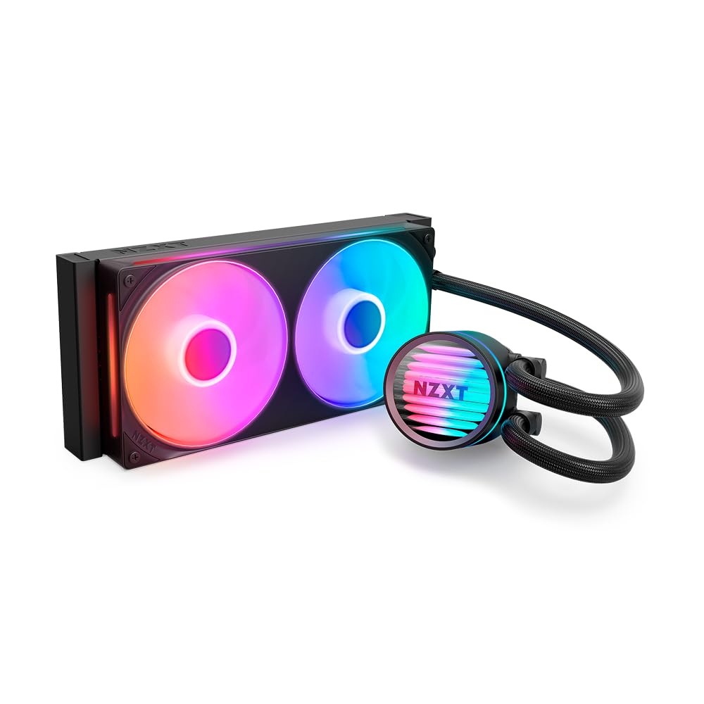 NZXT Kraken Core 240 RGB – AIO CPU-Flüssigkeitskühler – Anpassbares LCD-Display – Hochleistungs-Lüfter – Kompatibel mit Intel® & AMD® Sockel – Core 240 RGB – Schwarz