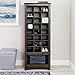 Prepac 24 pair Shoe Storage Rack with bottom shelf, Espresso