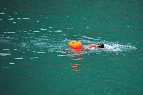 20L Waterproof Dry Bag, Ultralight Swim Buoy and Safety Float for Open Water Triathletes, Kayak, Snorkeling,Surfers, Beach, Swimming, Boating with Adjustable Waist Belt (Orange)