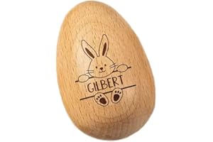 Personalized Wooden Easter Eggs Shaker, Custom Carved Easter Decoration Eggs, Carved Name Egg Percussion Instruments, Easter 