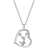 Cheerleader Gifts for Girls,Rainbow Cheerleader Necklace Cheerleading Girl Jewelry Pendant,Sport Cheer Accessories Birthday Gifts for Girls Daughter