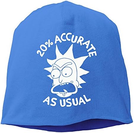 YUVIA Rick And Morty 20% Accurate As Usual Men's&amp;Women's Patch Beanie CampingRoyalBlue Hat For Autumn And Winter