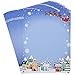 Pipilo Press Holiday Letter Sheets - 8.5 x 11 In, Blue, 96 Sheets, Santa in Sleigh - Decorative Printer Paper - Writing Paper