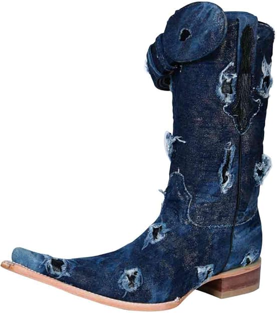 botas vaqueras azules para hombre