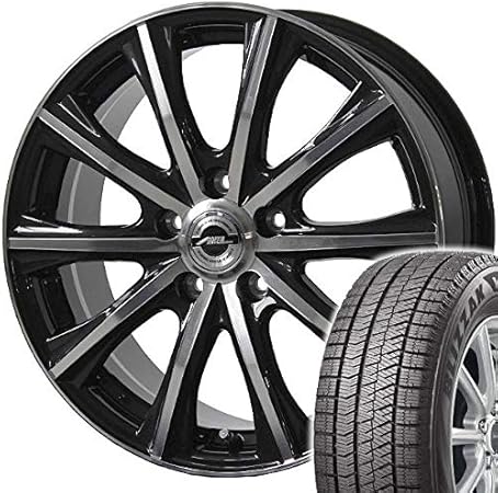 Amazon 適合車種 スバル レガシィツーリングワゴン Bp系 18インチ装着車 03 09 ｂｒｉｄｇｅｓｔｏｎｅ ブリザック ｖｒｘ２ 215 45r18 スタッドレスタイヤ ホイールセット 一台分４本セット アルミホイール ａｘｅｌ アクセル フォー ブラックポリッシュ