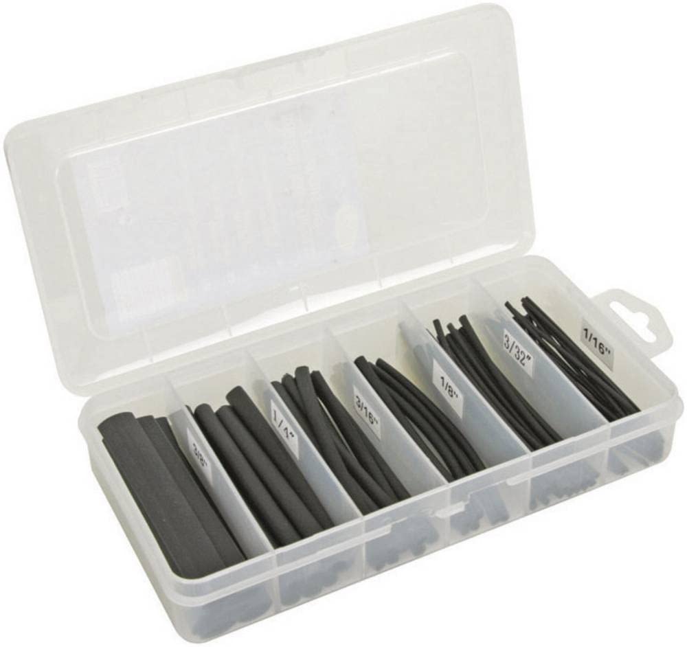 Velleman K/STMC2B Heat-Shrinkable Tube Kit 170-Piece, Black, multicolored