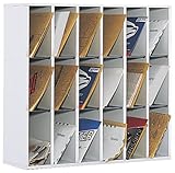 Safco Products 7765GR Wood Mail Sorter, 18 Compartment, Gray
