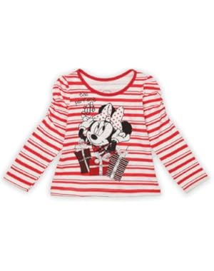 Minnie Mouse Baby-Girls Infant Long Sleeve Red Striped Shirt