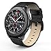SWEES Leather Bands Compatible for Galaxy Watch 3 45mm & Gear S3 Frontier & Classic and Galaxy Watch 46mm, Genuine Leather 22mm Strap Replacement Wristband for Samsung Gear S3 Smartwatch, Black