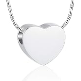 constantlife Cremation Jewelry for Ashes - Heart Pendant Memorial Urn Necklace Ashes Holder Stainless Steel Personalized Customization Keepsake