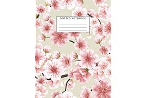 Dotted Notebook: Cherry Blossom Floral Background, Dot Grid Notebook 8.5"x11" - 120 Pages