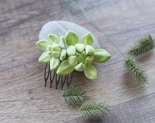 Succulent hair comb - succulent wedding - succulent headpiece - flower hair comb - botanical hair piece - flower headpiece - tropical comb