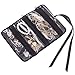 Bella Dee Jewelry Travel Roll Up Organizer- Soft Black Velvet Accessories Bag with Transparent Compartments-